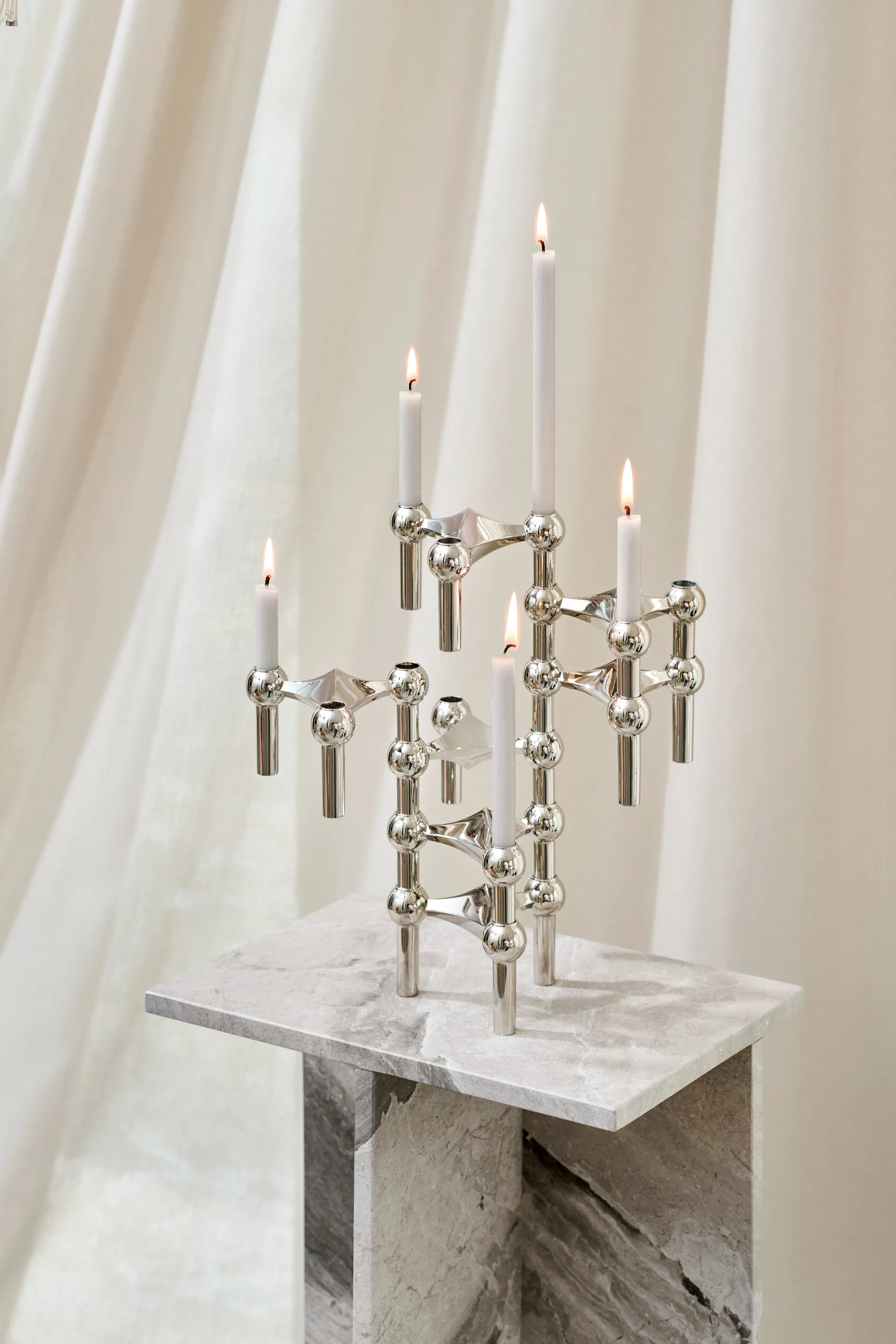 Nagel κεριά Συσκευασία 12 τεμαχίων, Linen grey STOFF