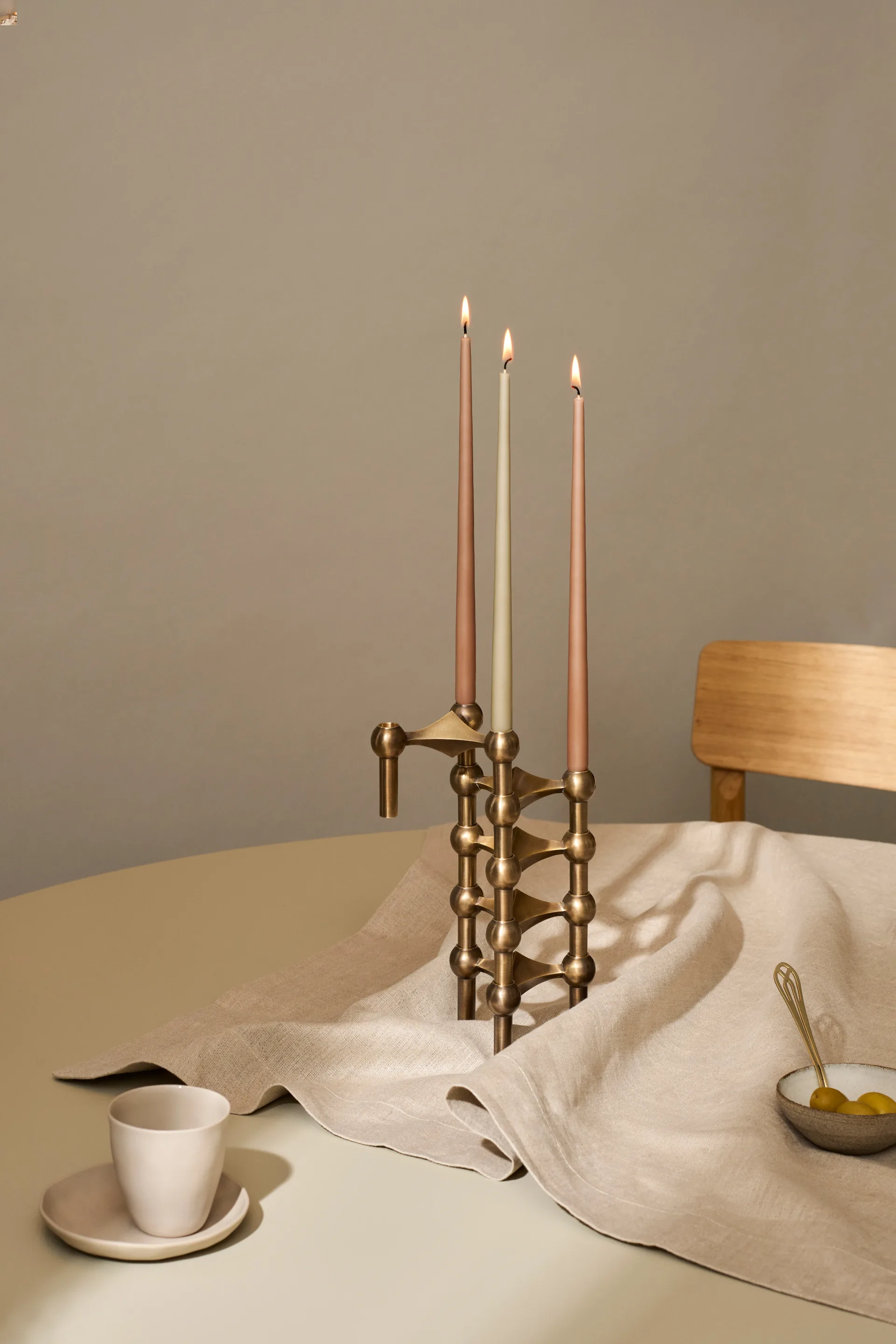 STOFF Nagel βάση κεριού συσκευασία 3 τεμαχίων, Bronzed brass STOFF Nagel