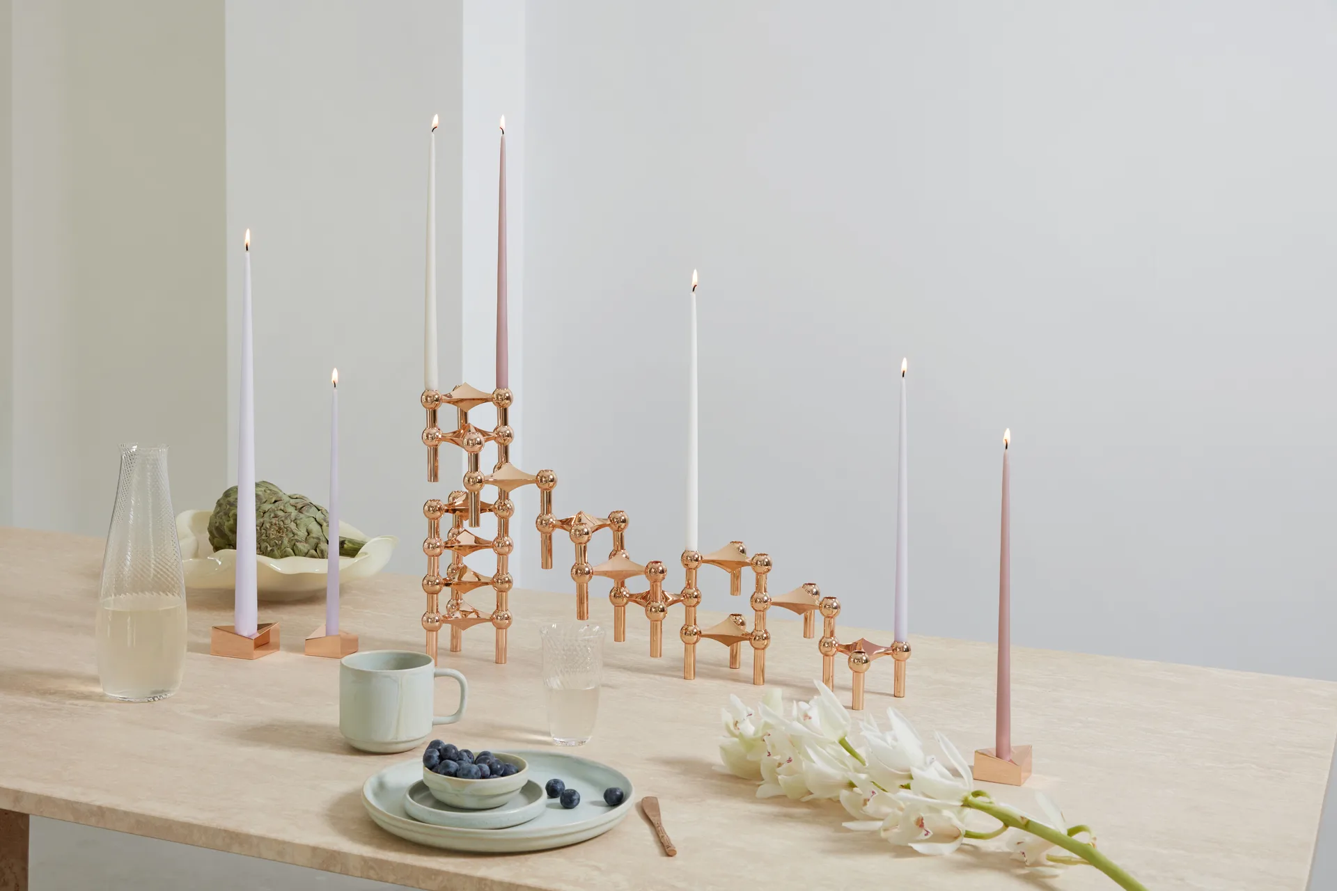 STOFF Nagel αντίκα κεριά από ester & erik large 6-pack, Απαλό τριανταφυλλί STOFF Nagel