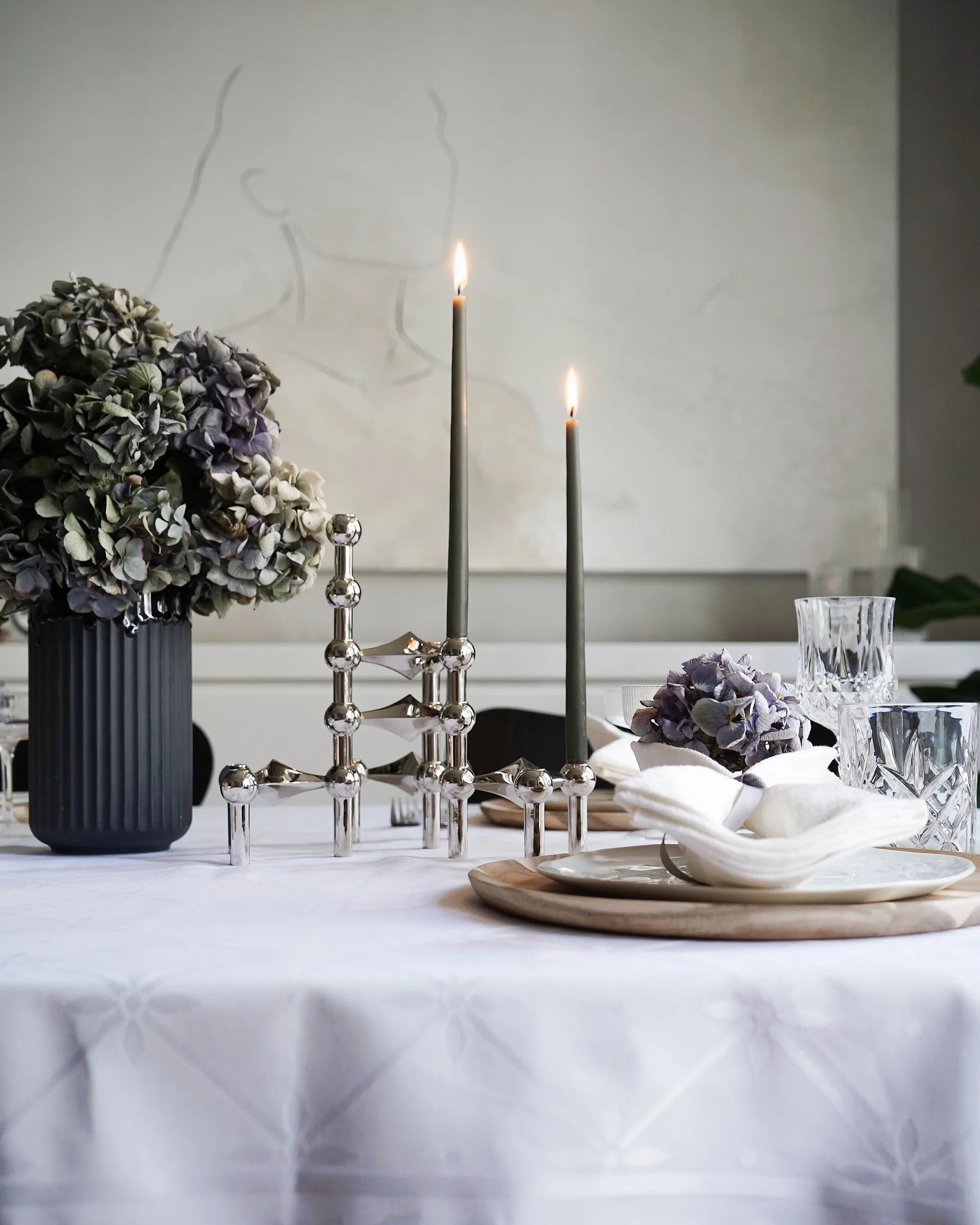 STOFF αντίκα κεριά από ester & erik large 6-pack, Σκονισμένο πράσινο STOFF