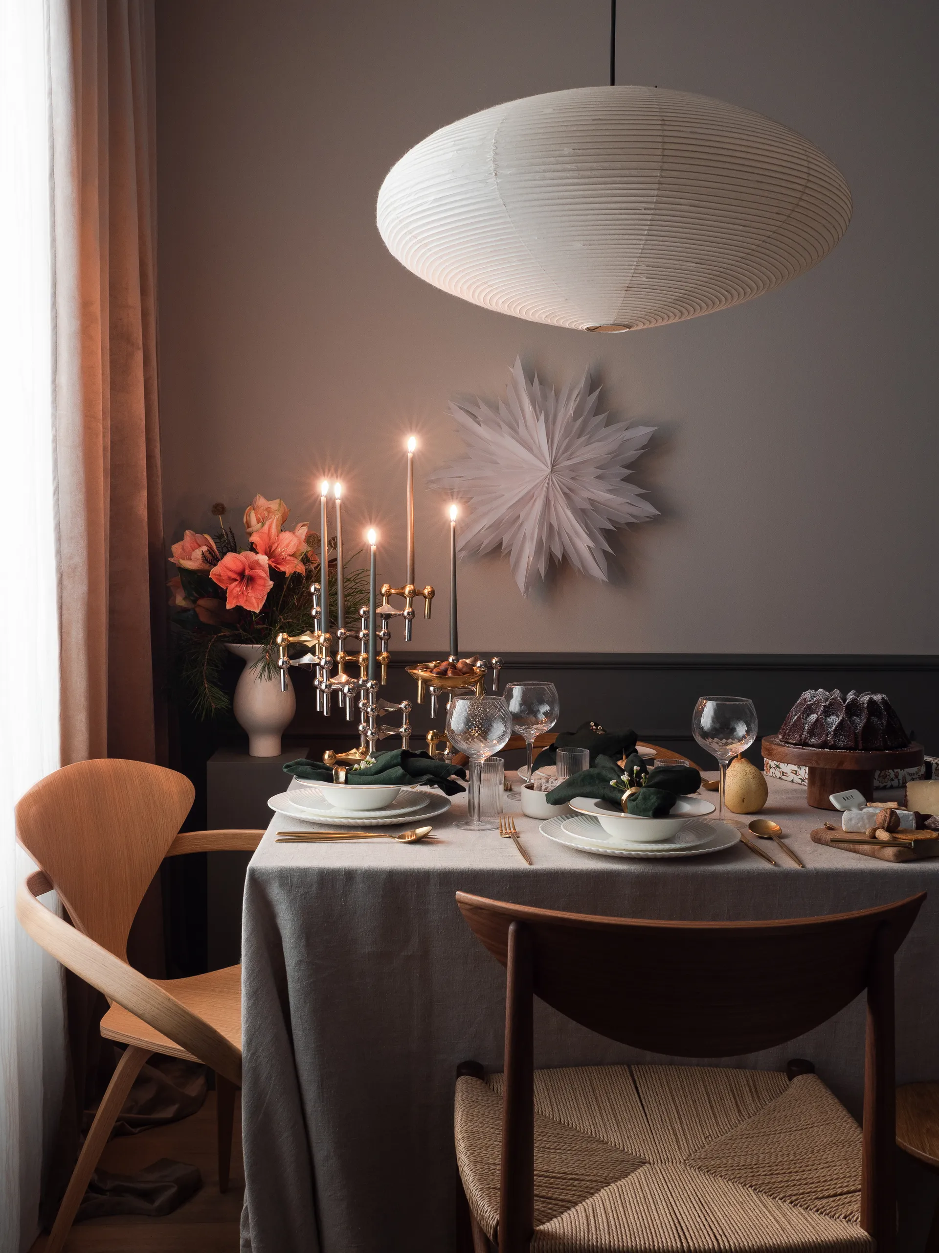 STOFF αντίκα κεριά από ester & erik large 6-pack, Σκονισμένο πράσινο STOFF