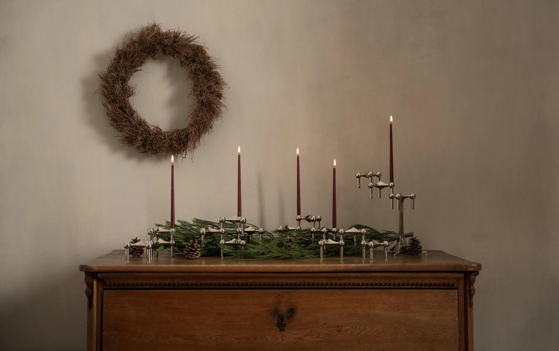 STOFF αντίκα κεριά από ester & erik large 6-pack, Κόκκινο Βουργουνδίας STOFF