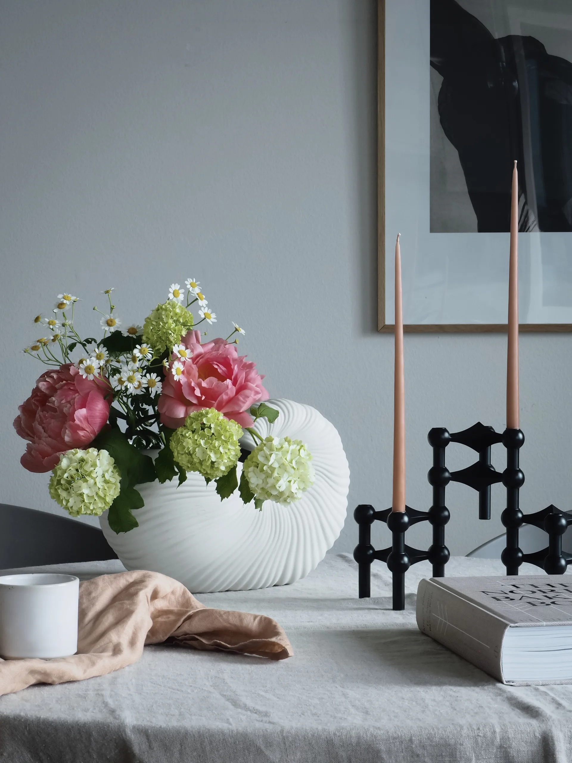 STOFF αντίκα κεριά από ester & erik large 6-pack, σκονισμένο τριανταφυλλί STOFF