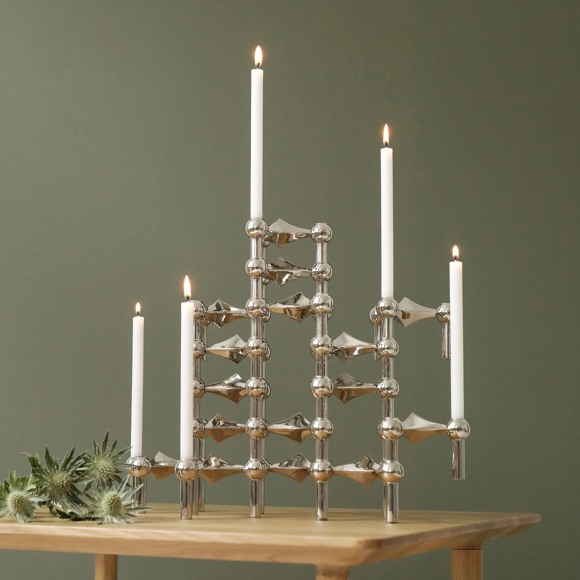 STOFF Nagel βάση κεριού συσκευασία 3 τεμαχίων, χρώμιο STOFF