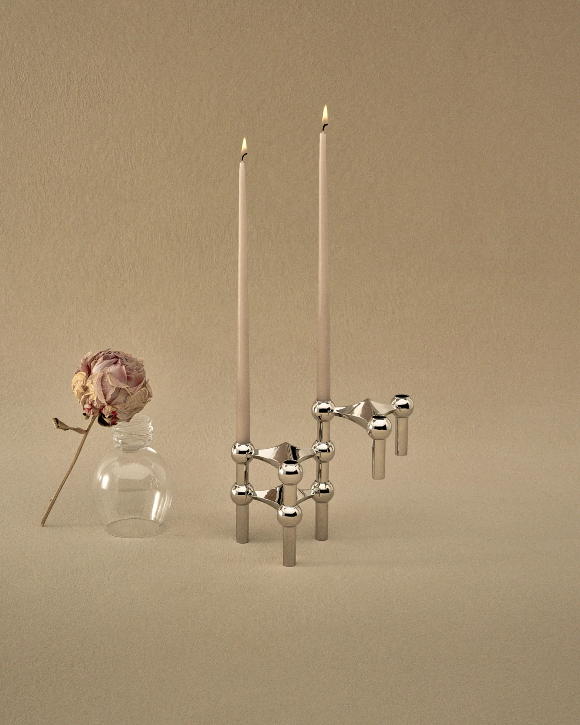 STOFF Nagel βάση κεριού συσκευασία 3 τεμαχίων, χρώμιο STOFF