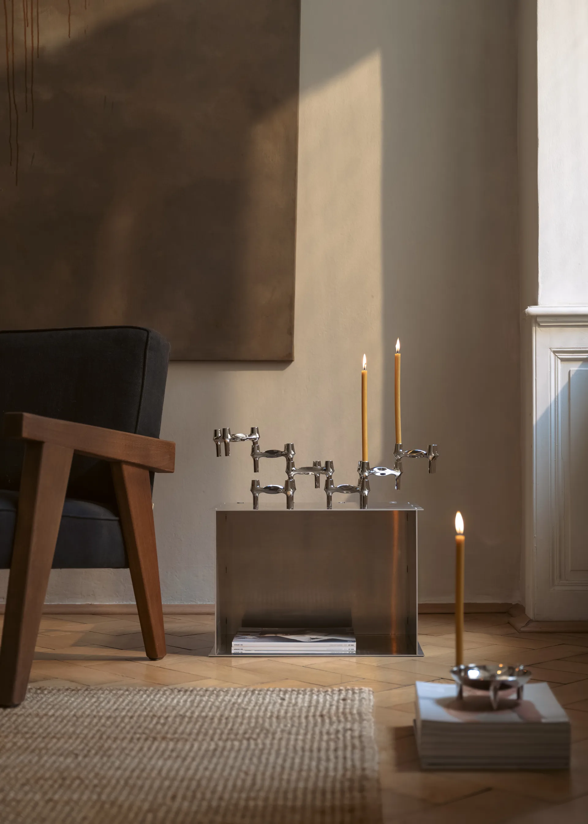 Διακοσμητικός κηροπήγιο STOFF Nagel BMF 3 τεμαχίων, Χρώμιο STOFF