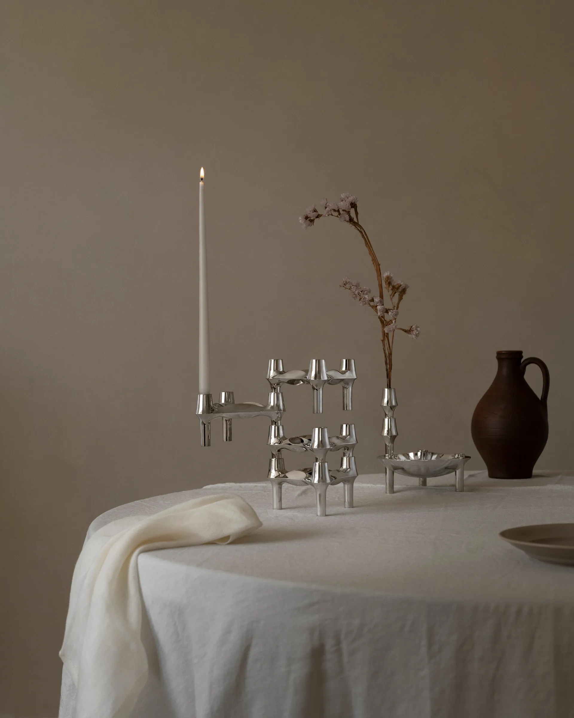 Διακοσμητικός κηροπήγιο STOFF Nagel BMF 3 τεμαχίων, Χρώμιο STOFF