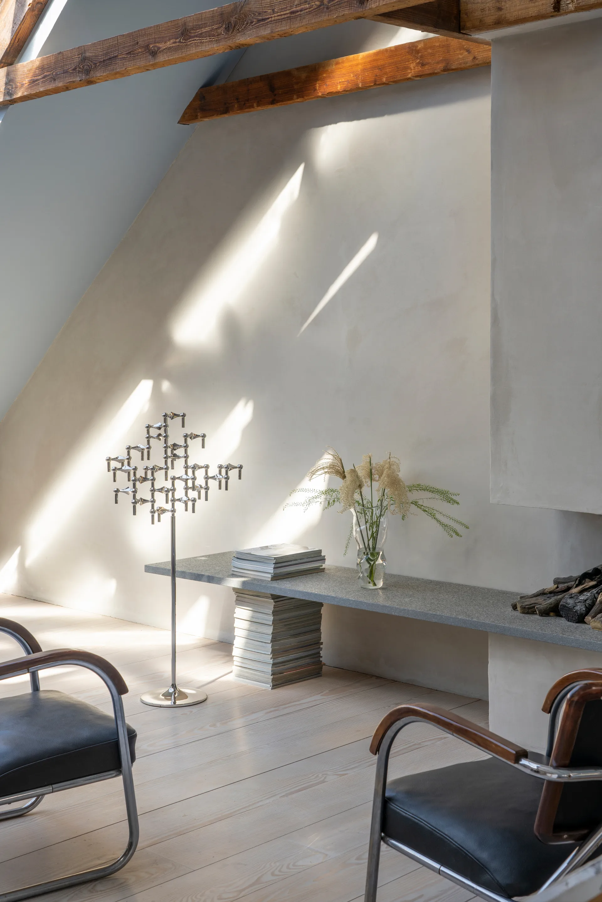 STOFF Nagel floor Kηροπήγια 70 εκ., Χρώμιο STOFF