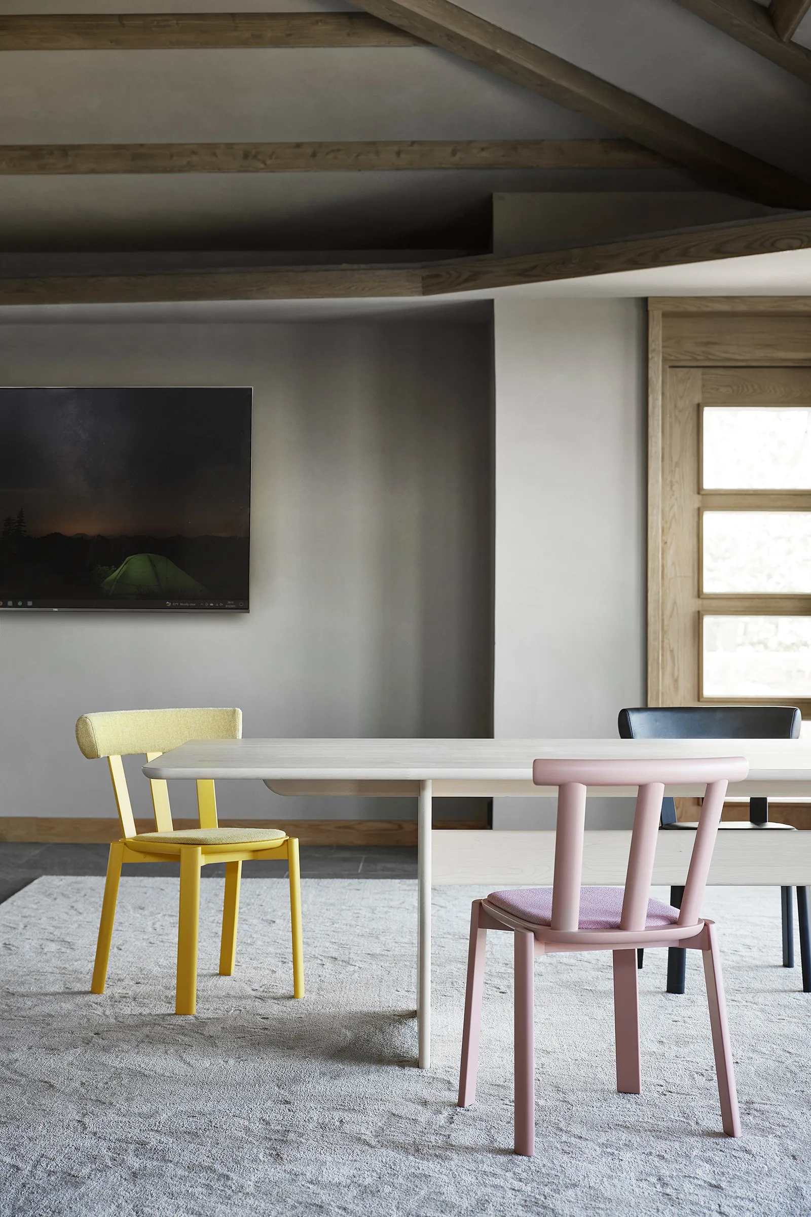Τραπέζι Alt 320x110 cm σημύδα, Ανοιχτό ματ βερνίκι Stolab