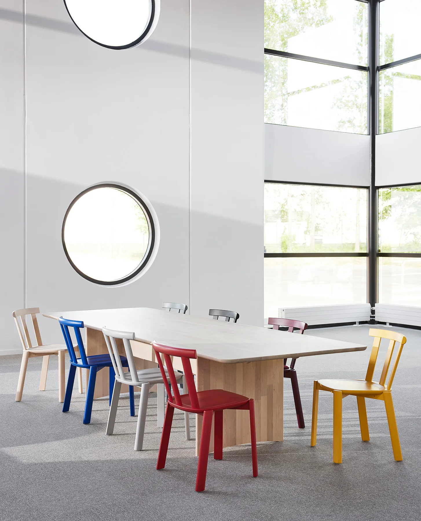 Τραπέζι Alt 90x320 cm σημύδα, Ανοιχτό ματ βερνίκι Stolab