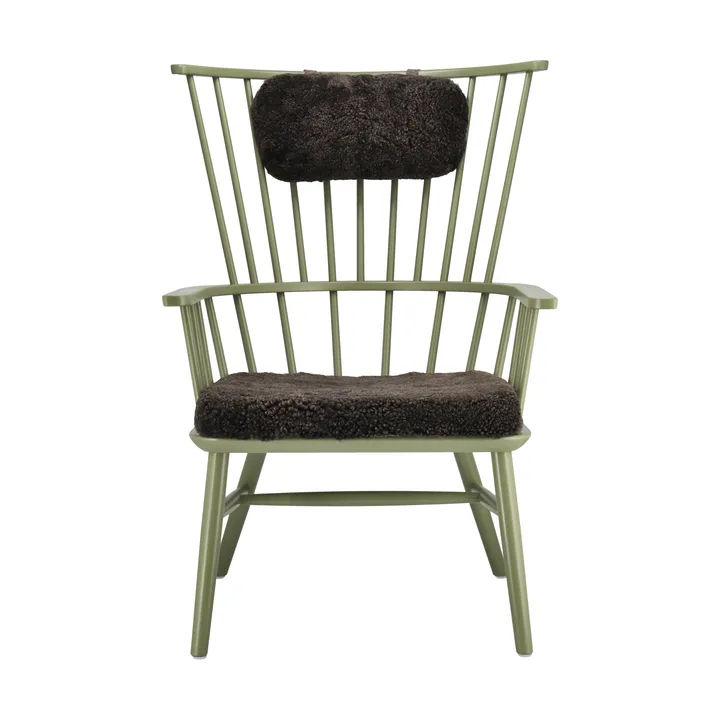 Πολυθρόνα Henriette με μαξιλάρι και μαξιλαράκι αυχένα, Πράσινο της ελιάς-Espresso - Stolab