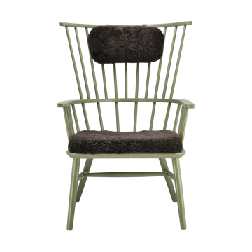 Πολυθρόνα Henriette με μαξιλάρι και μαξιλαράκι αυχένα, Πράσινο της ελιάς-Espresso - undefined - Stolab