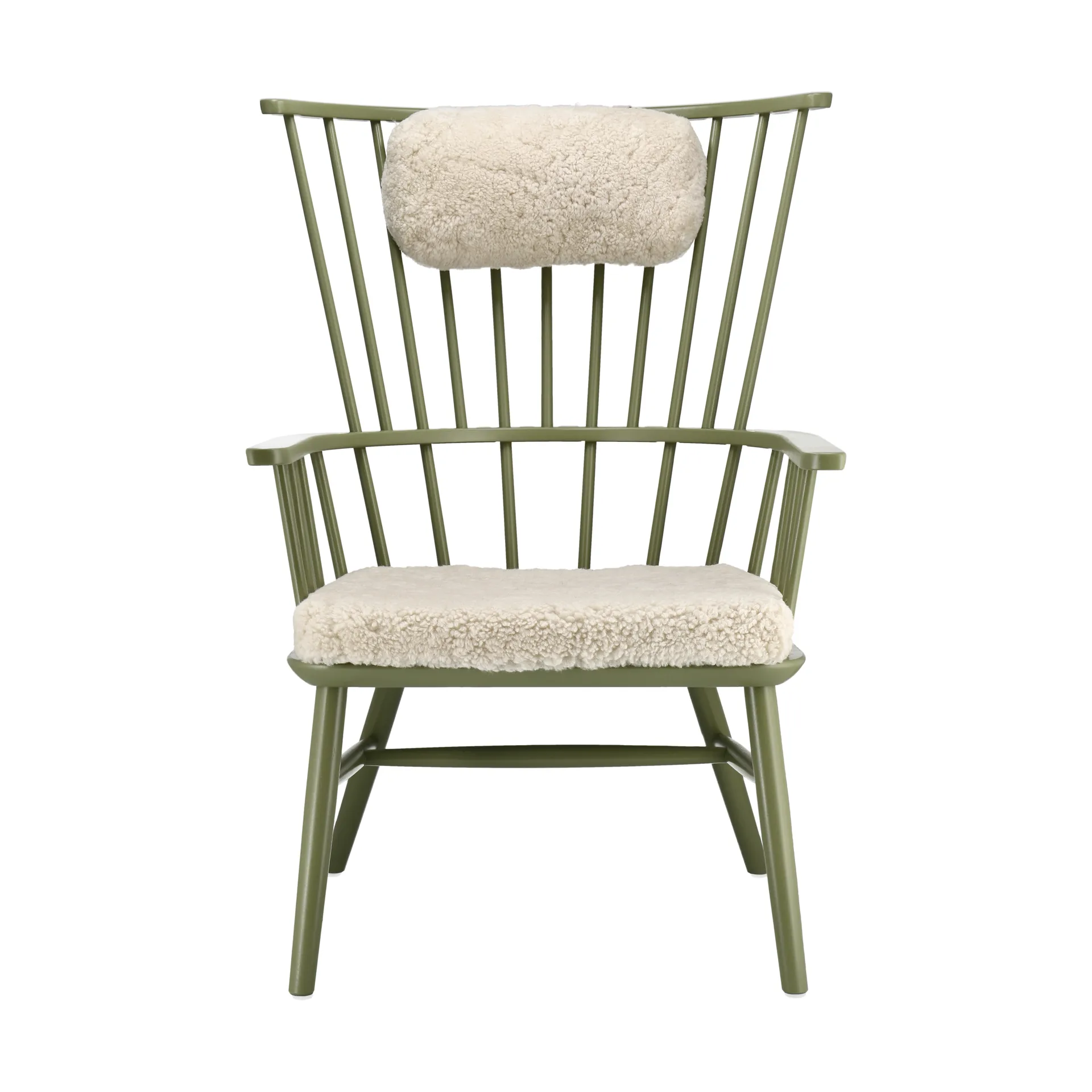 Πολυθρόνα Henriette με μαξιλάρι και μαξιλαράκι αυχένα, Πράσινο της ελιάς-Moonlight Stolab