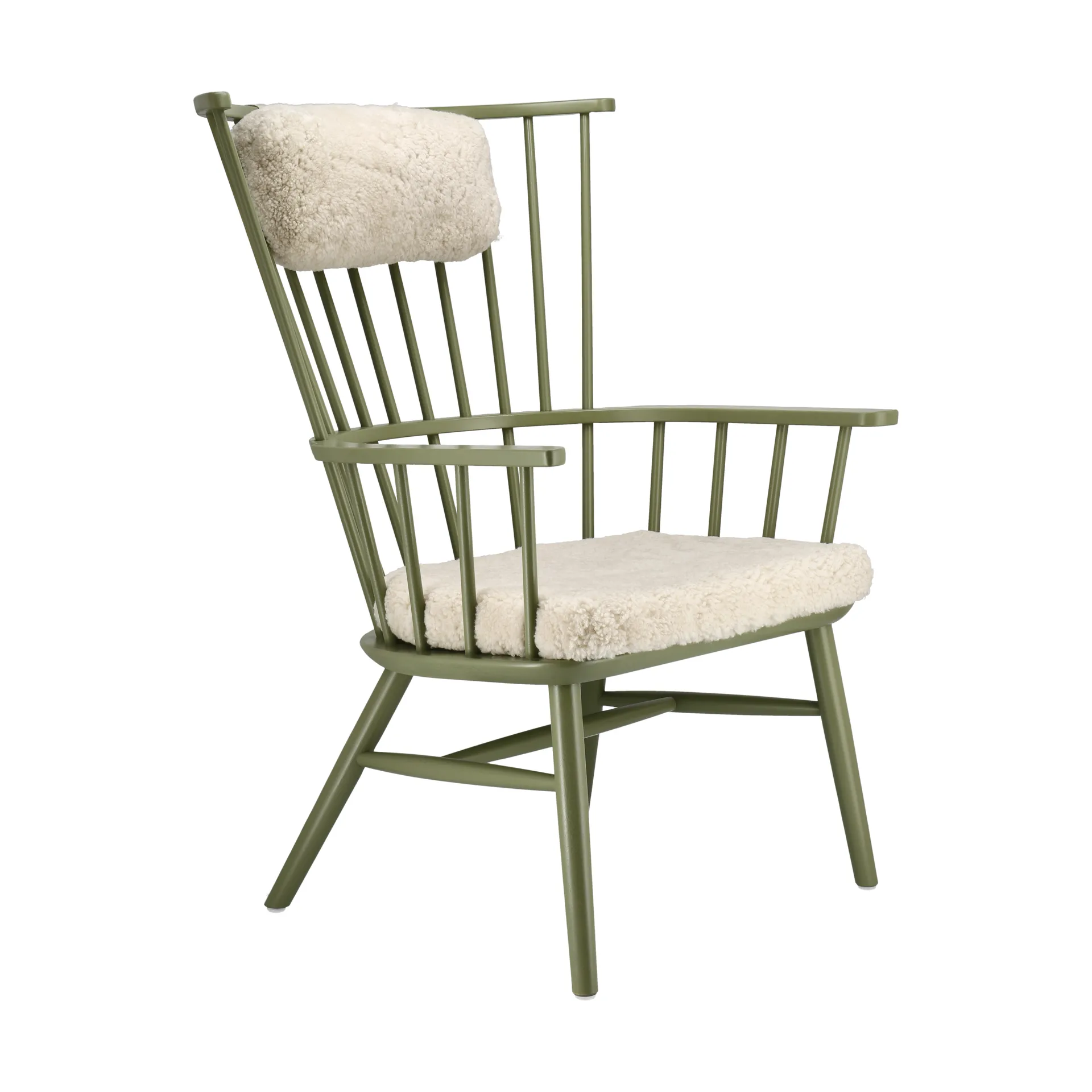 Πολυθρόνα Henriette με μαξιλάρι και μαξιλαράκι αυχένα, Πράσινο της ελιάς-Moonlight Stolab