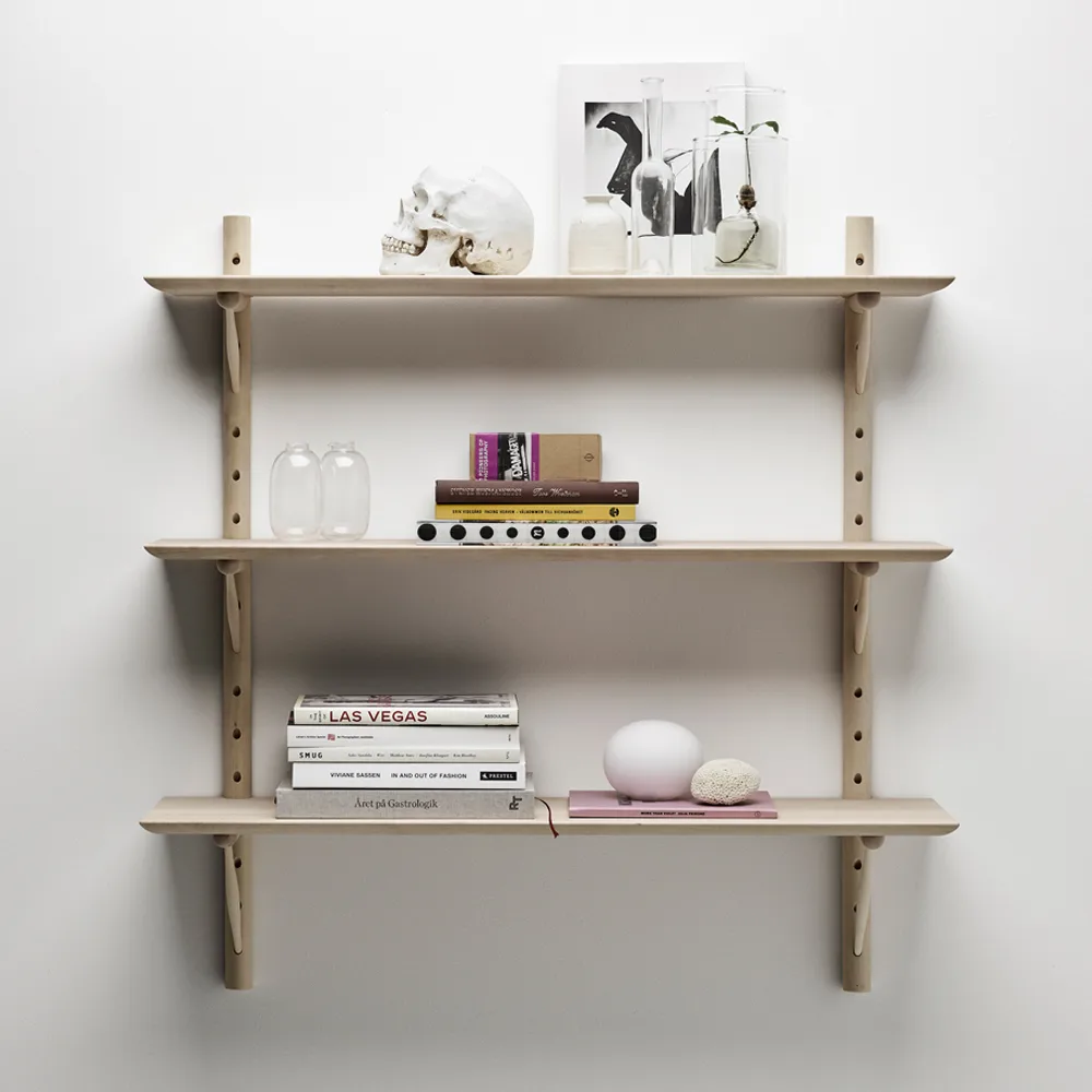 Ράφια Ikon väggshelf, Από σημύδα με ανοιχτή ματ λάκα, βάθος 21 εκ Stolab