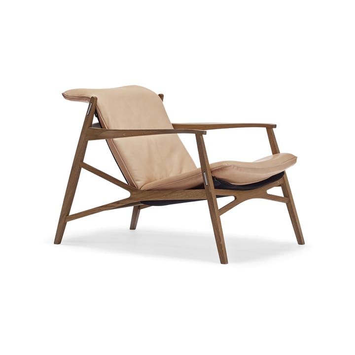 Καρέκλα με μπράτσα, Link - Φυσικό δέρμα-φυσικό/λαδωμένη δρυς-μαύρο καραβόπανο - Stolab