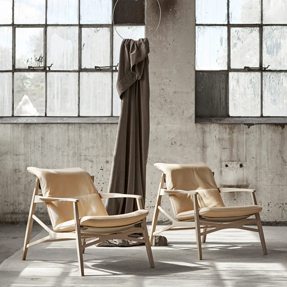 Καρέκλα με μπράτσα, Link, Σκούρο καφέ δέρμα Tärnsjö, φυσικό/λαδωμένη δρυς, μαύρο καραβόπανο Stolab