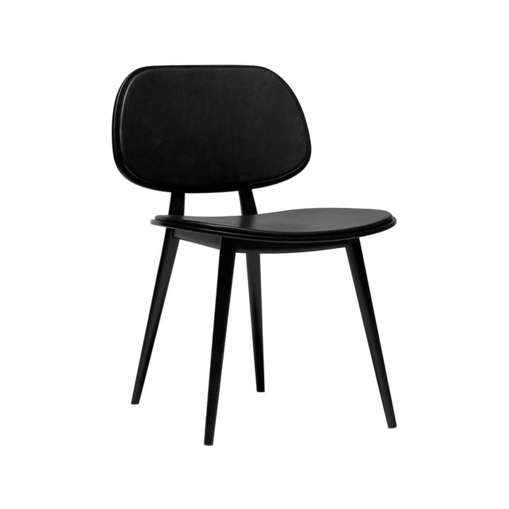 Καρέκλα, My Chair - Δέρμα μαύρο. Βάση από σημύδα με μαύρη λάκα - Stolab
