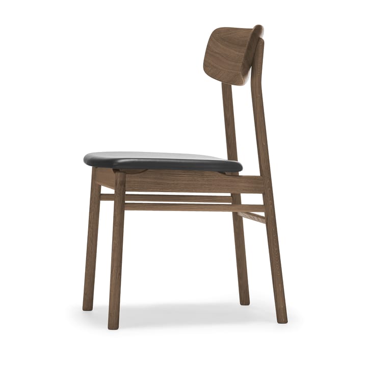 Καρέκλα από δρυ, Prima Vista - Καπνιστή δρυς-μαύρο δέρμα - Stolab