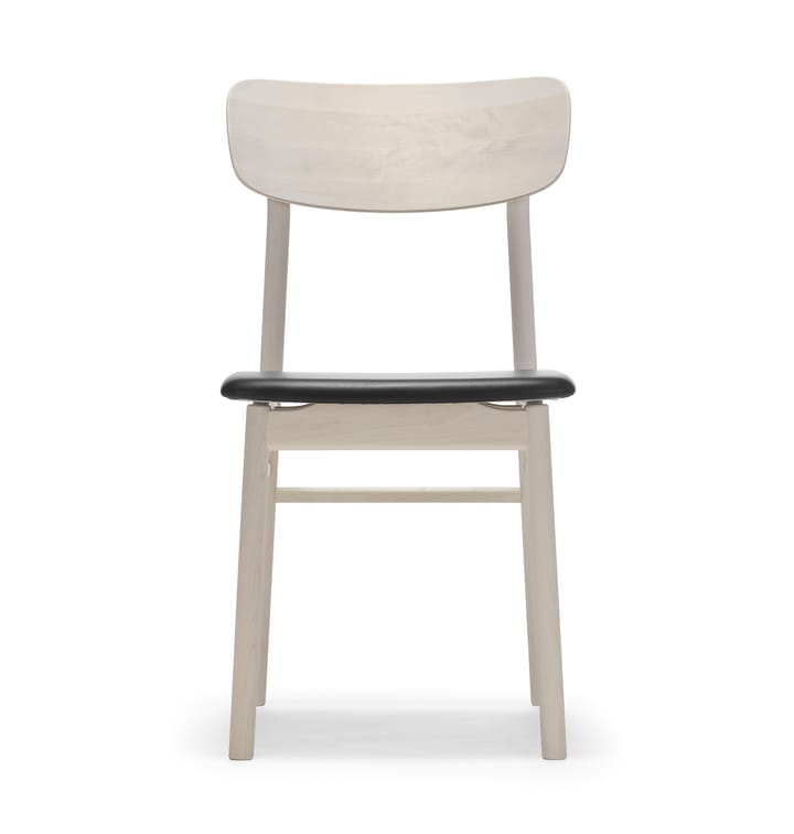 Καρέκλα, Prima Vista, σημύδα λαδωμένη λευκή - Δέρμα elmotique 99001 μαύρο - Stolab