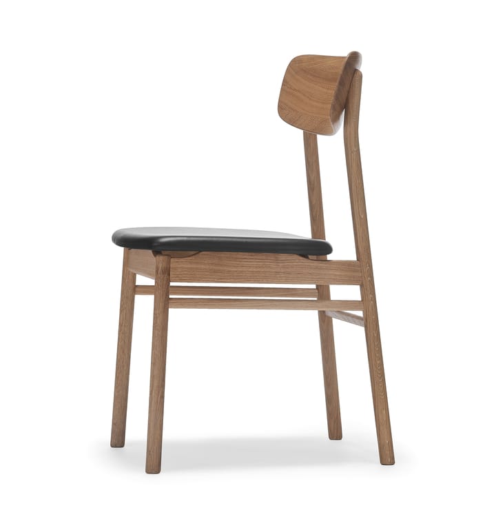 Καρέκλα, Prima Vista, λαδωμένη δρυς - Δέρμα elmotique 99001 μαύρο - Stolab