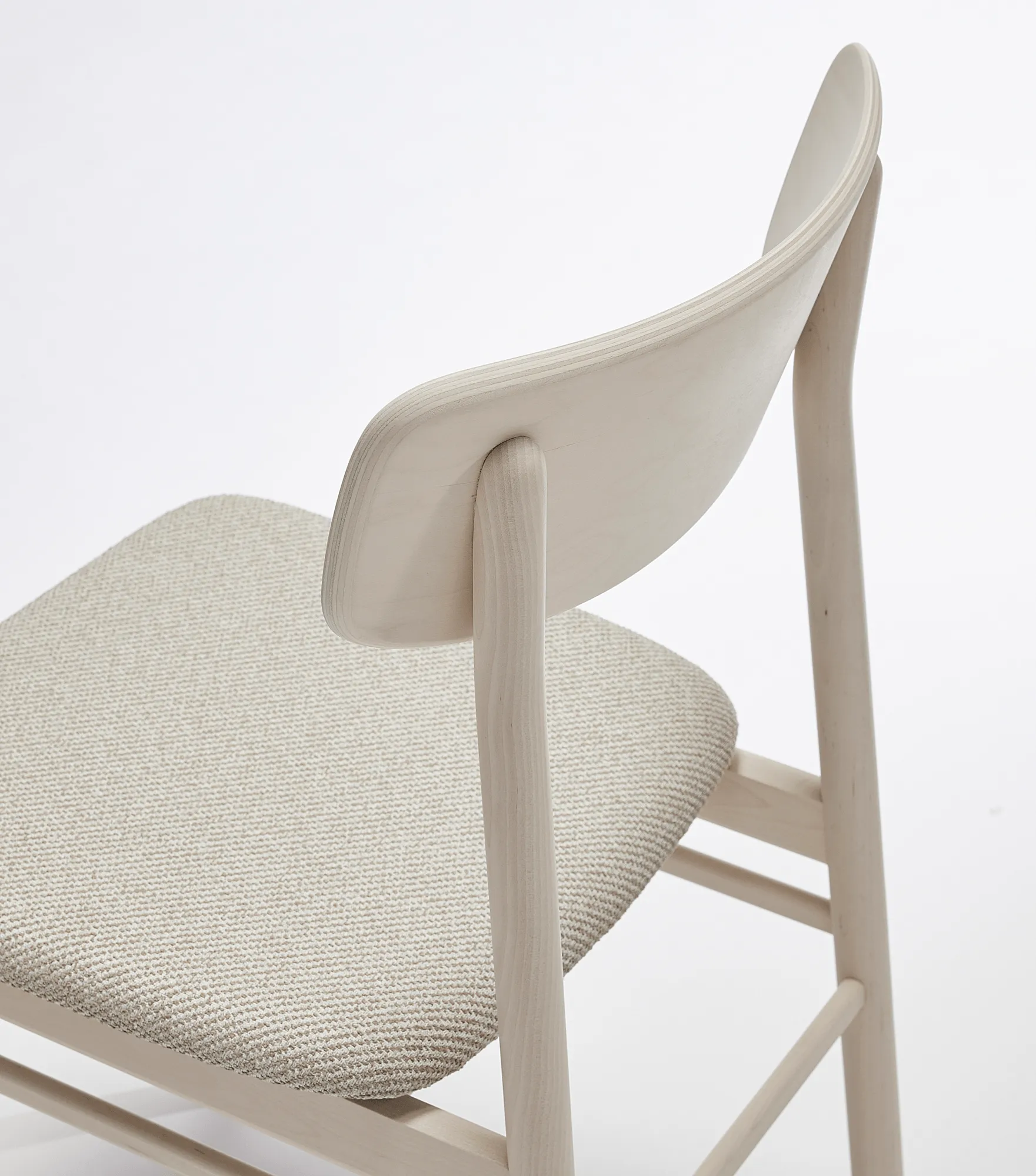 Καρέκλα, Prima Vista, σημύδα λαδωμένη λευκή, Textile Atto Driftwood V3576/01 γκρι Stolab