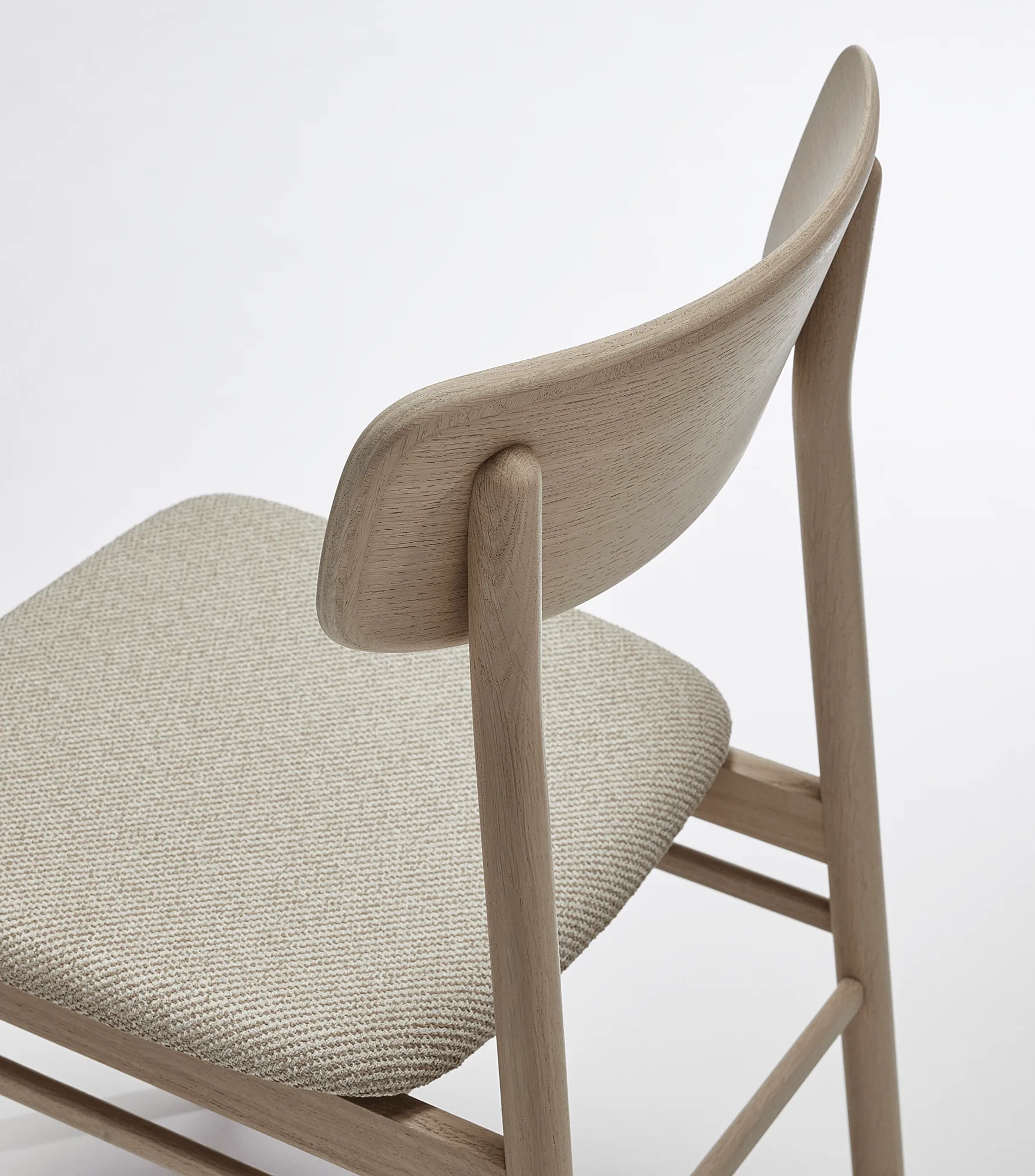 Καρέκλα, Prima Vista, ανοιχτή δρυς με ματ λάκα, Textile Atto Driftwood V3576/01 γκρι Stolab