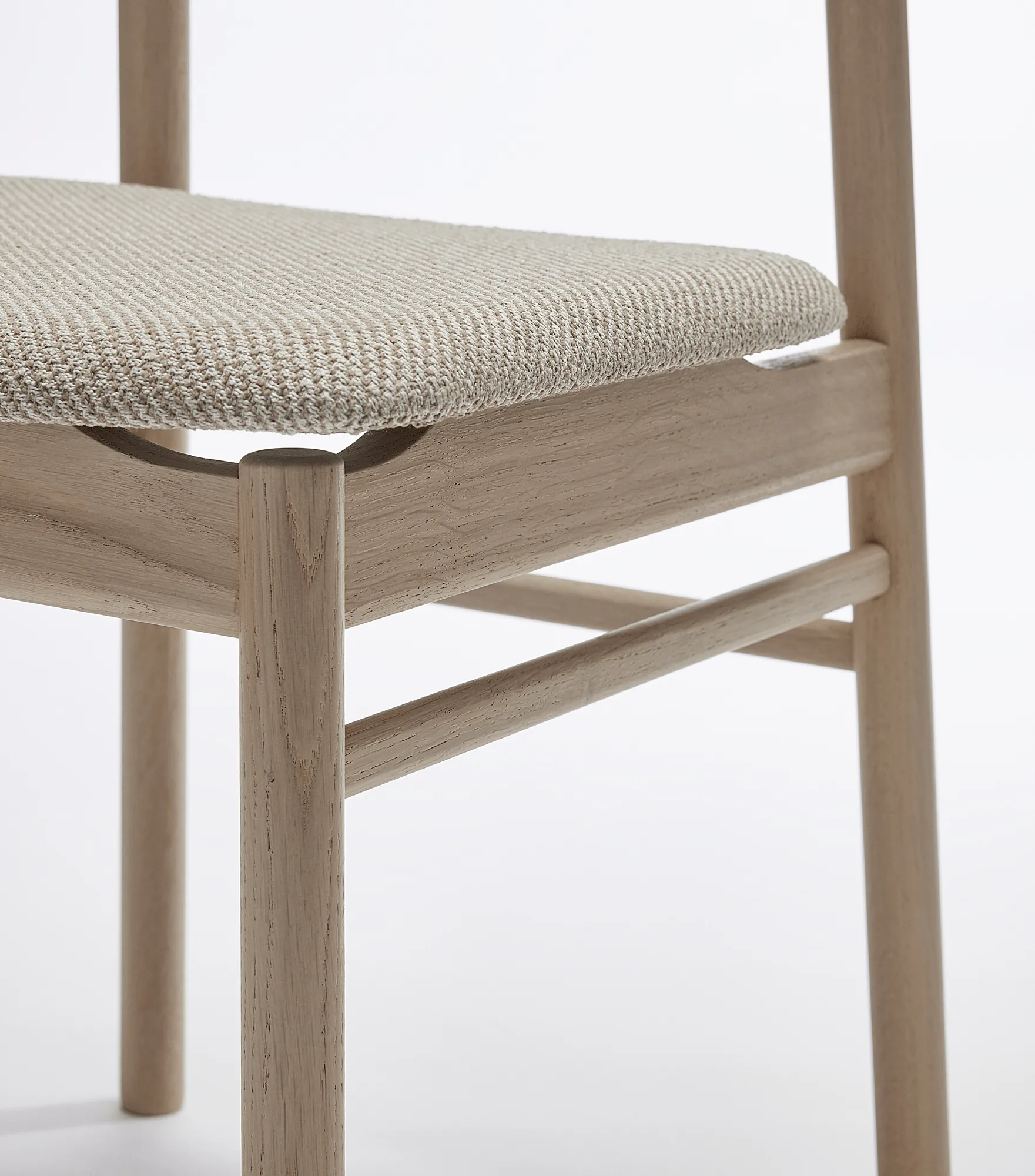Καρέκλα, Prima Vista, δρυς λαδωμένη λευκή, Textile Atto Driftwood V3576/01 γκρι Stolab