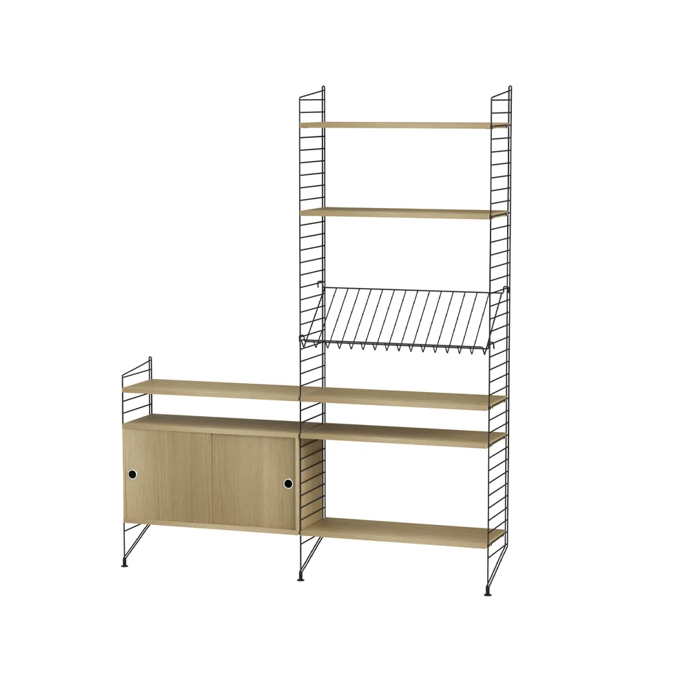 String σαλόνι οξιά & μαύρο - Συνδυασμός Κ String