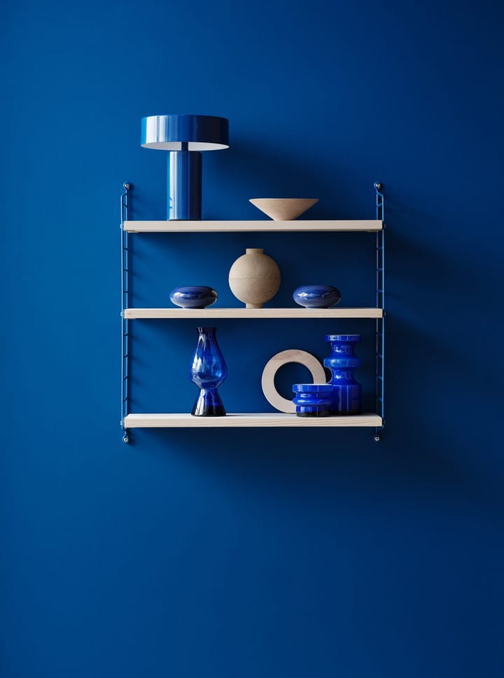 String 1949-2024 ράφι Limited Edition 60x60x20 cm, Blue/white oiled pine String