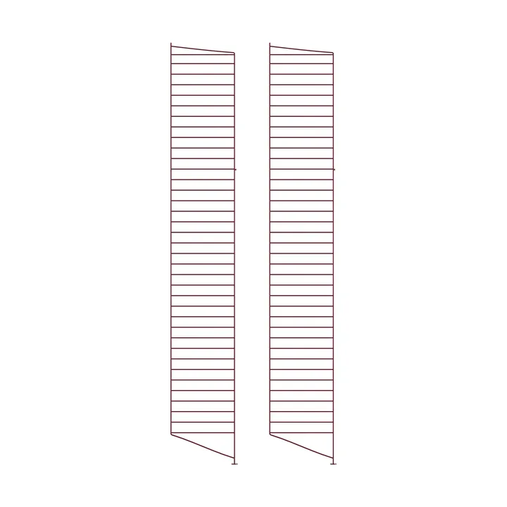 Πλαίσιο δαπέδου String - Σκούρο κόκκινο, 200x30 εκ., 2 τεμάχια - String