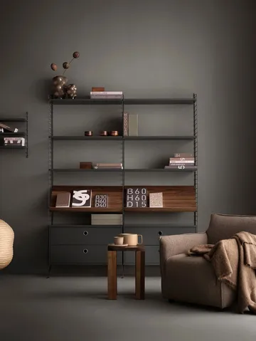 Πάνελ τοίχου String - Σκούρο γκρί, 50x20 cm, 1-τμχ - String