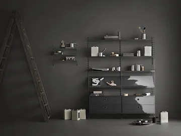 Πάνελ τοίχου String - Σκούρο γκρί, 50x30 cm, 2-τμχ - String