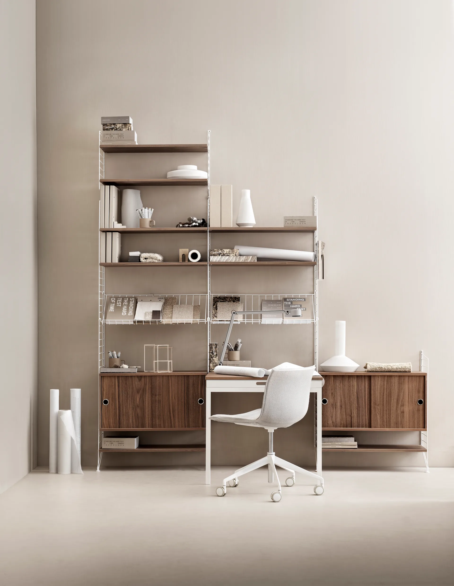 Πάνελ τοίχου String, Λευκό, 50x30 cm , σετ 2 τμχ  String