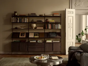 Μεταλλικό ράφι String - Σκούρο καφέ, 58x20, χαμηλό χείλος - String