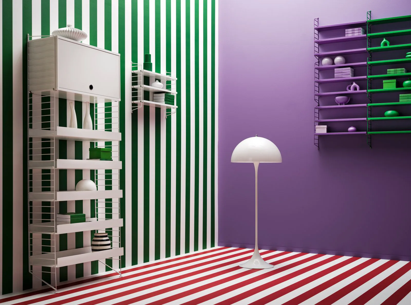 Ντουλάπι String με αναδιπλούμενη πόρτα, Λευκό, 58x30 cm String