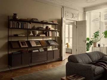 Πάνελ τοίχου String - Σκούρο καφέ, 75x20 cm, 1-πακέτο - String