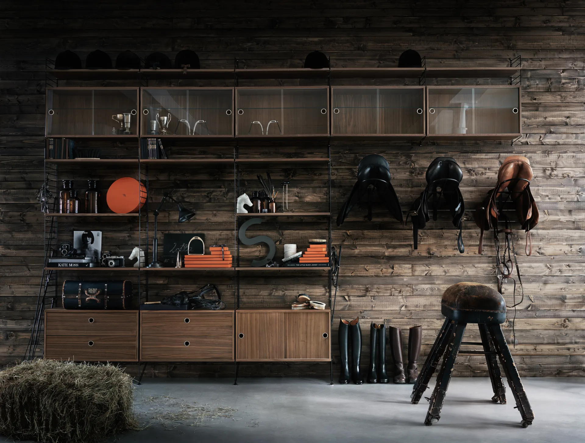 Πάνελ τοίχου String, Μαύρο, 75x30 cm , σετ 2 τμχ  String