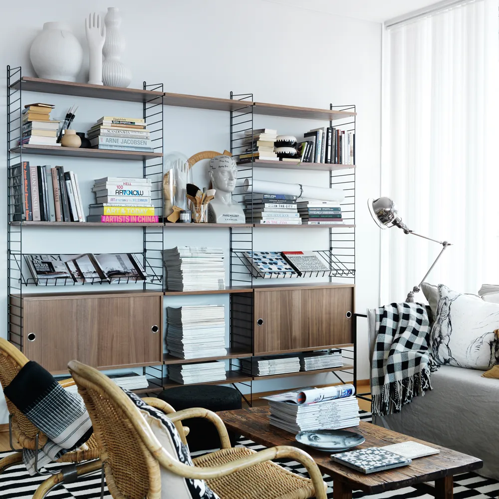 Ντουλάπι String με συρόμενη πόρτα, Καπλαμάς φλαμουριάς, 78x20 cm String