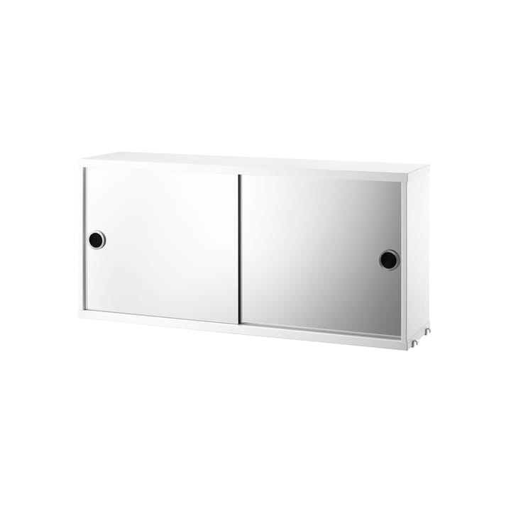 Ντουλάπι String με συρόμενη πόρτα - Λευκό, συρόμενες πόρτες με καθρέφτη, 78x20 cm - String