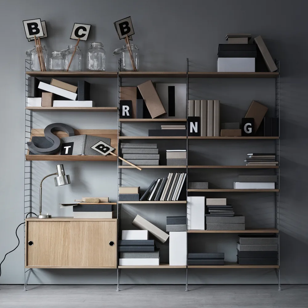 Ξύλινο ράφι περιοδικών String, Μπεζ, 78x30 cm  String