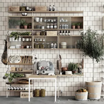 Βιτρίνα επίδειξης String - Μαύρη τέφρα, 78x30 cm - String