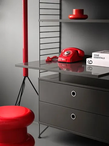 Επιφάνεια εργασίας String - Σκούρο γκρί, 78x58 cm - String