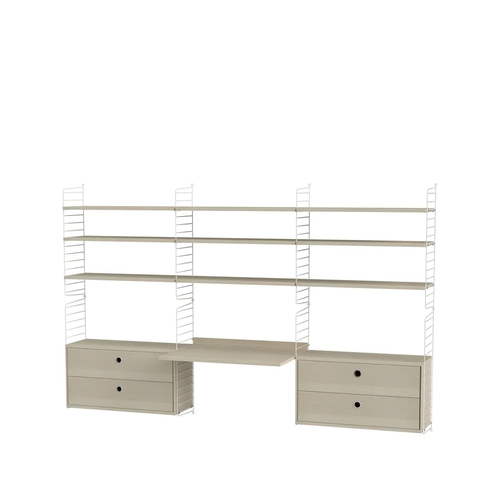 String γραφείο φλαμουριά & λευκό - Συνδυασμός F String