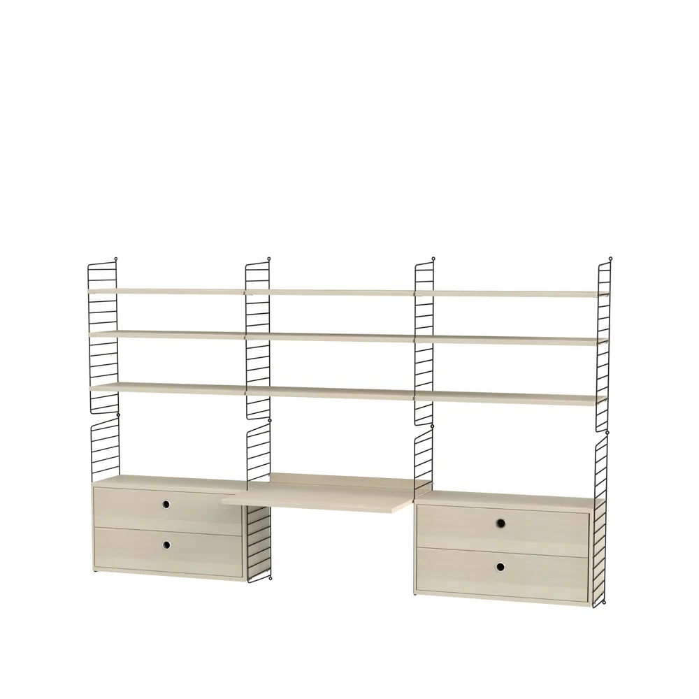 String γραφείο φλαμουριά & μαύρο - Συνδυασμός F String