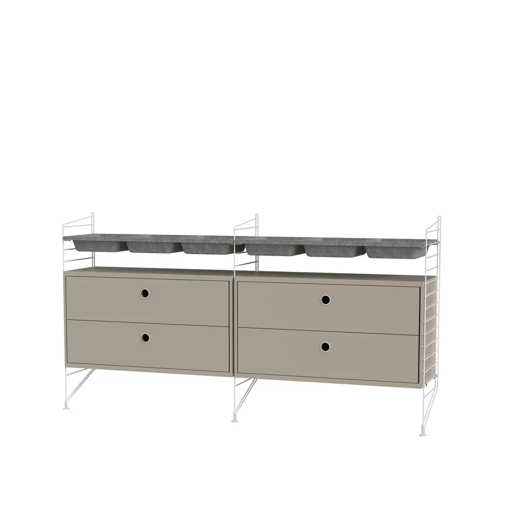 String υπνοδωμάτιο μπεζ & λευκό - Συνδυασμός G String