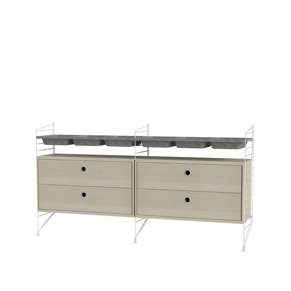 String υπνοδωμάτιο οξιά & λευκό - Συνδυασμός G String