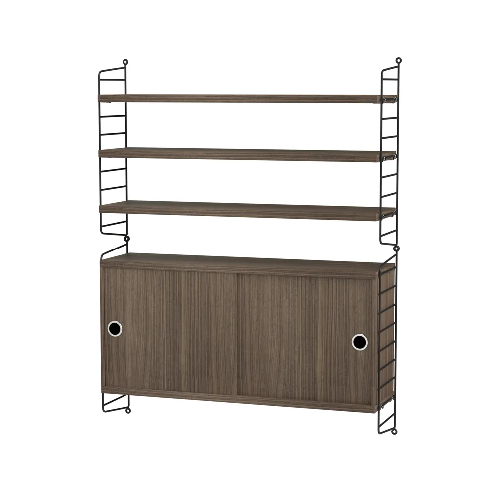 String σαλόνι καρυδιά & μαύρο - Συνδυασμός I String