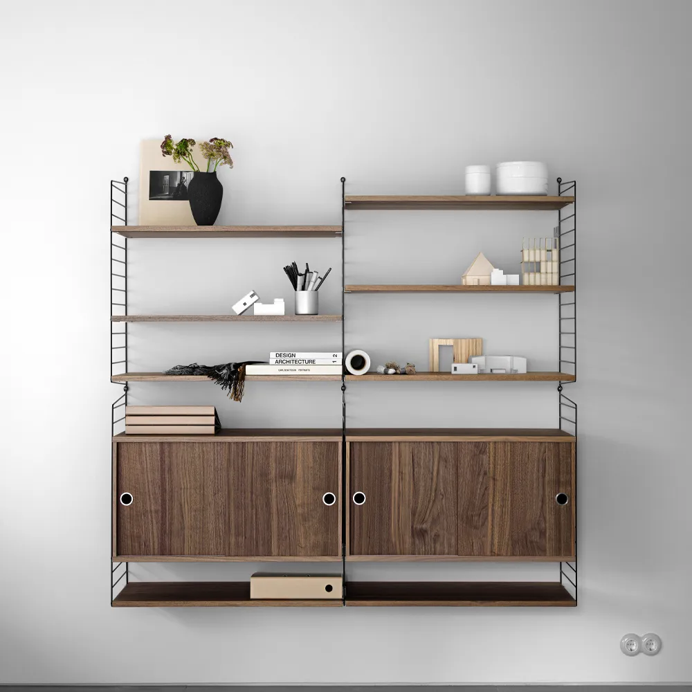 String σαλόνι καρυδιά & μαύρο - Συνδυασμός I String