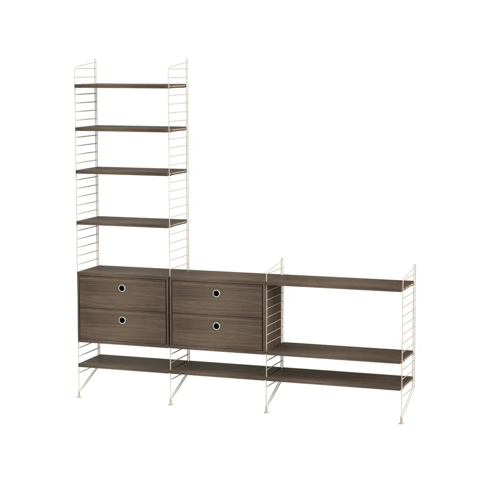 String σαλόνι καρυδιά & μπεζ - Συνδυασμός J String